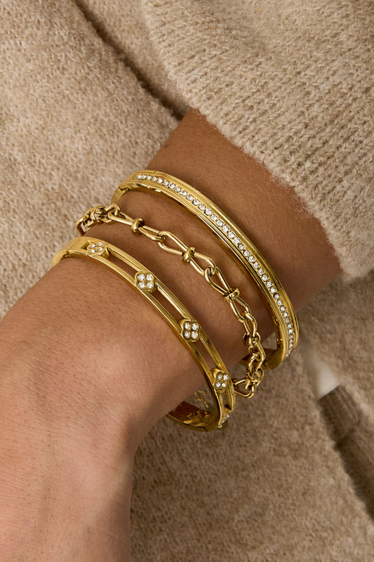 Bracelet jonc en acier inoxydable, style cercle, collection simple pour femmes, bijoux du quotidien