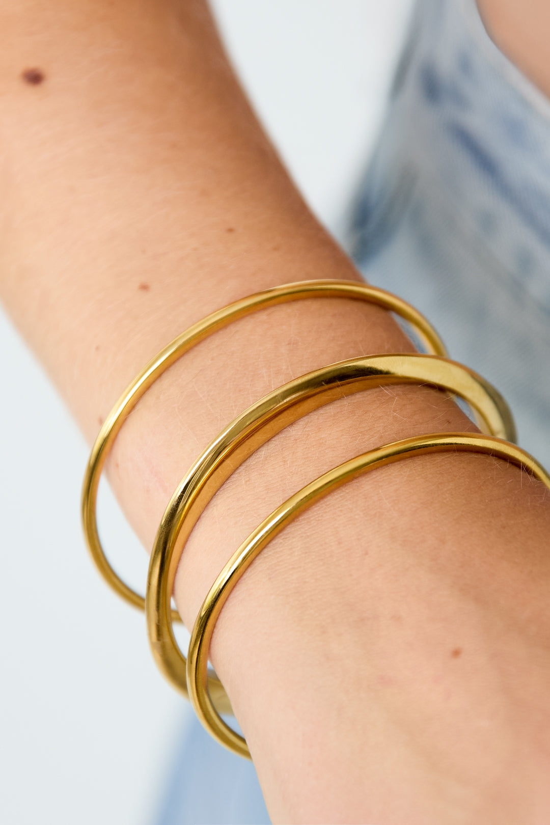 Bracelet jonc en acier inoxydable, style cercle, collection simple pour femmes, bijoux du quotidien