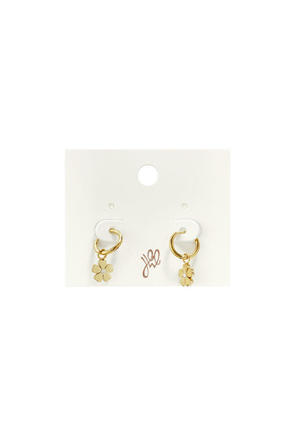 Boucles d'oreilles pendantes en acier inoxydable, motif floral, collection Daily Simple, bijoux pour femmes