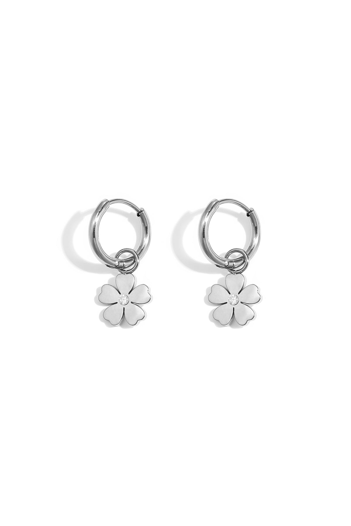 Boucles d'oreilles pendantes en acier inoxydable, motif floral, collection Daily Simple, bijoux pour femmes