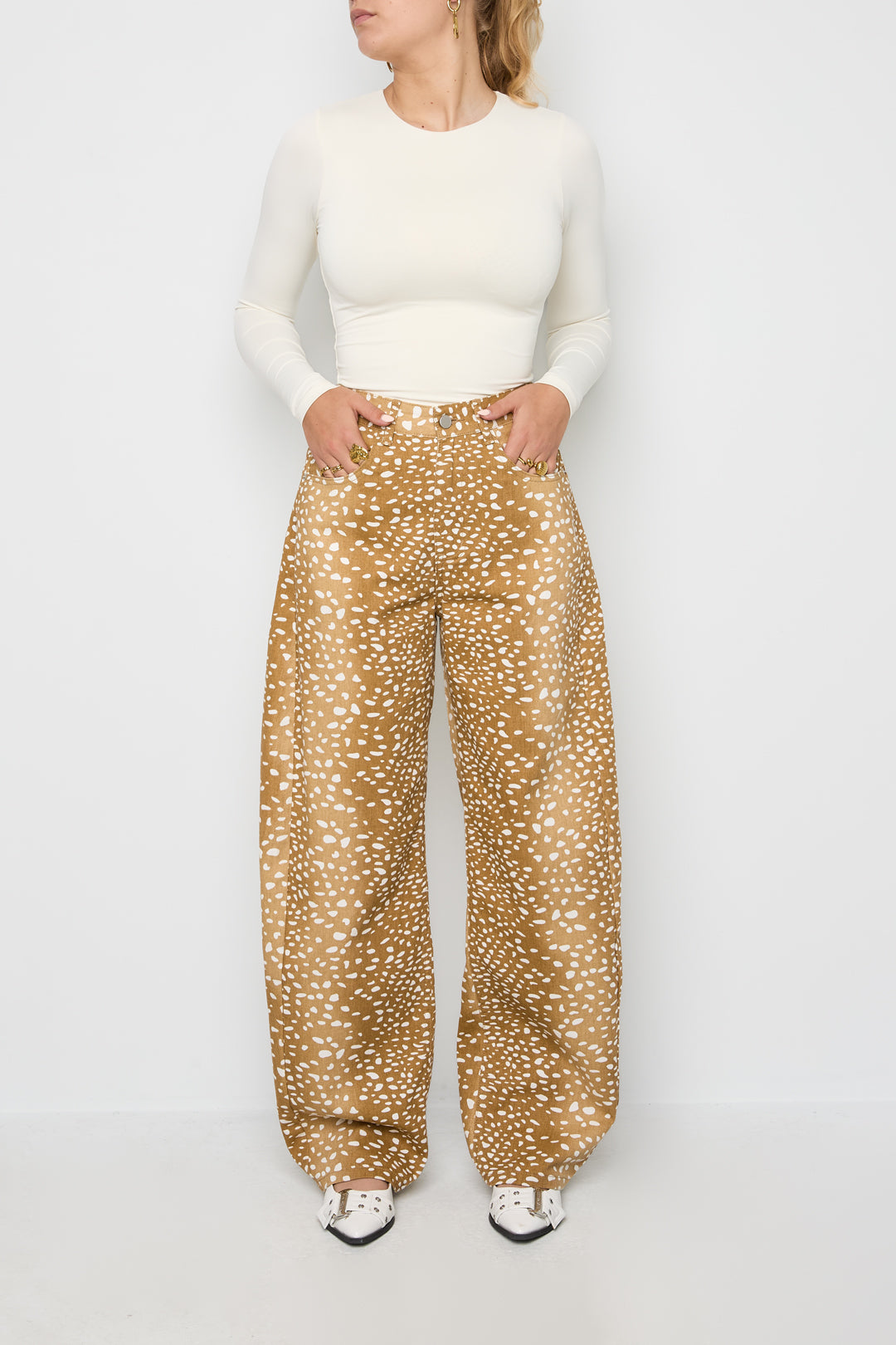 Jeans à motif cerf