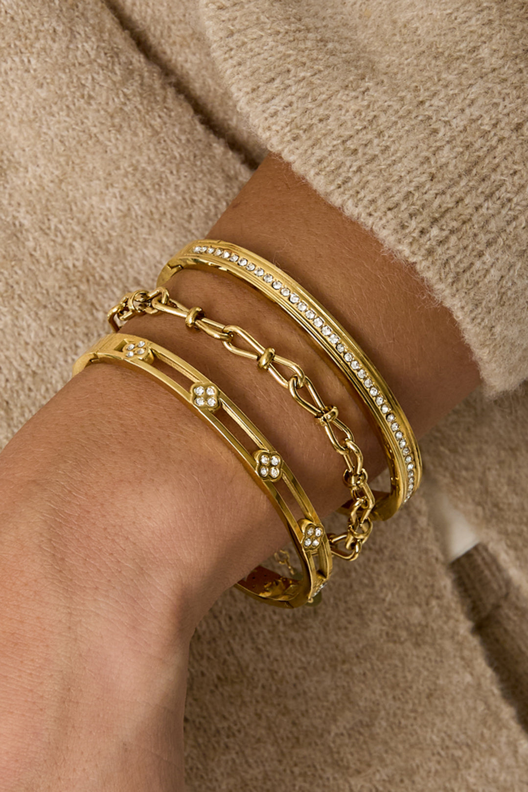 Bracelet en acier inoxydable Clover Simple Daily Simple Series Bijoux pour femmes