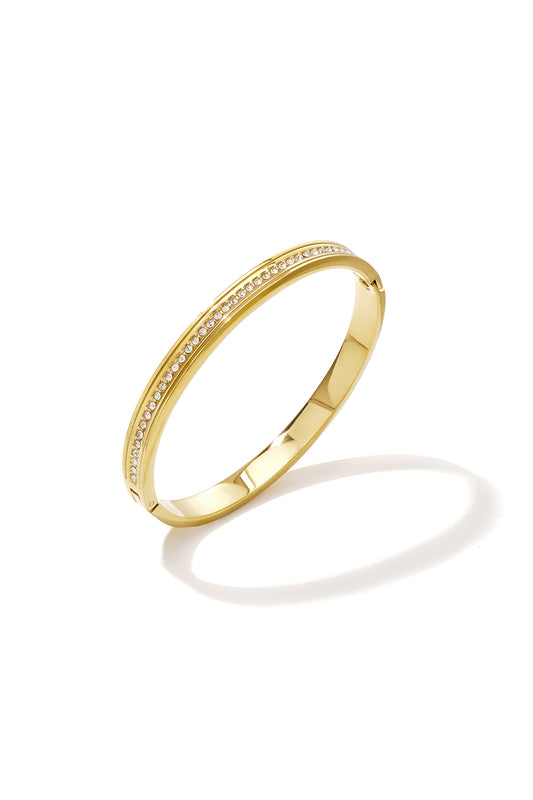 Bracelet jonc en acier inoxydable, style cercle, collection simple pour femmes, bijoux du quotidien