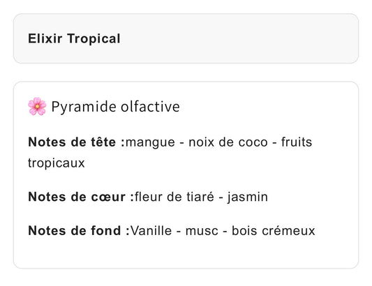 Élixir tropical 135g de cire