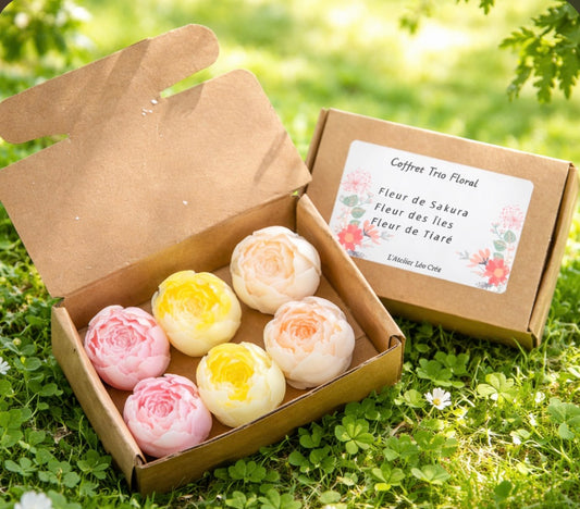 🌸 Coffret de 6 fondants parfumés – Trio Floral (120g)