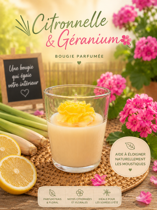 Citronnelle Géranium 120g de cire