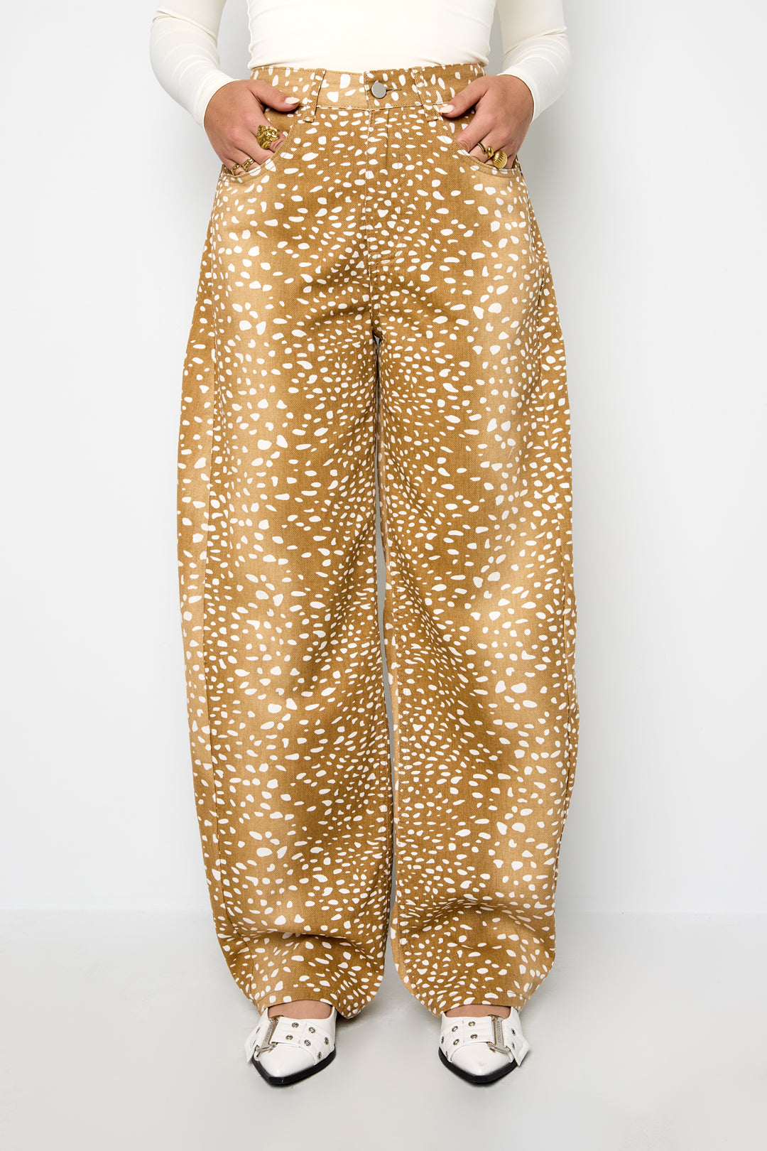 Jeans à motif cerf